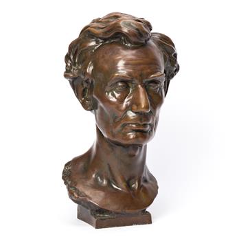 (ABRAHAM LINCOLN.) S. Klaber & Co.; after Volk. Bronze bust of Lincoln.